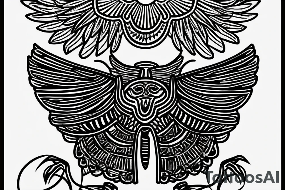 Thetraditional  Egyptian symbol of the dung beetle, wings out, holding up the sun. tattoo idea