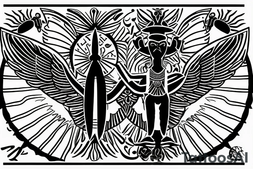 Thetraditional  Egyptian symbol of the dung beetle, wings out, holding up the sun. tattoo idea