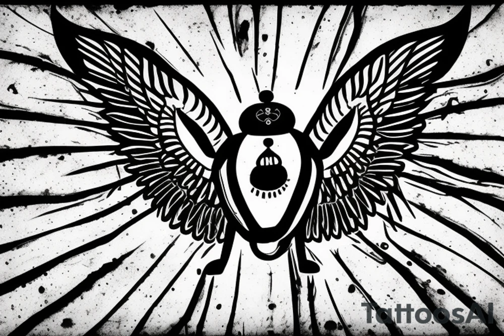 The traditional  Egyptian symbol of the dung beetle, wings out, holding up the sun. tattoo idea