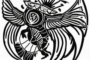 The traditional  Egyptian symbol of the dung beetle, wings out, holding up the sun. tattoo idea