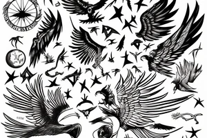 Icarus falling with someone catching tattoo idea