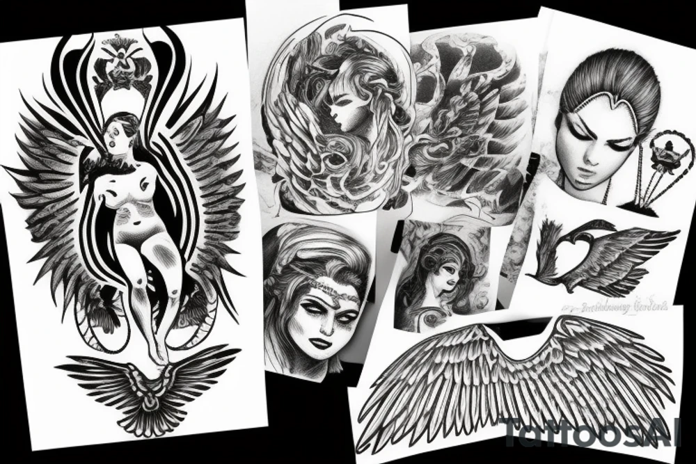 Icarus falling tattoo idea