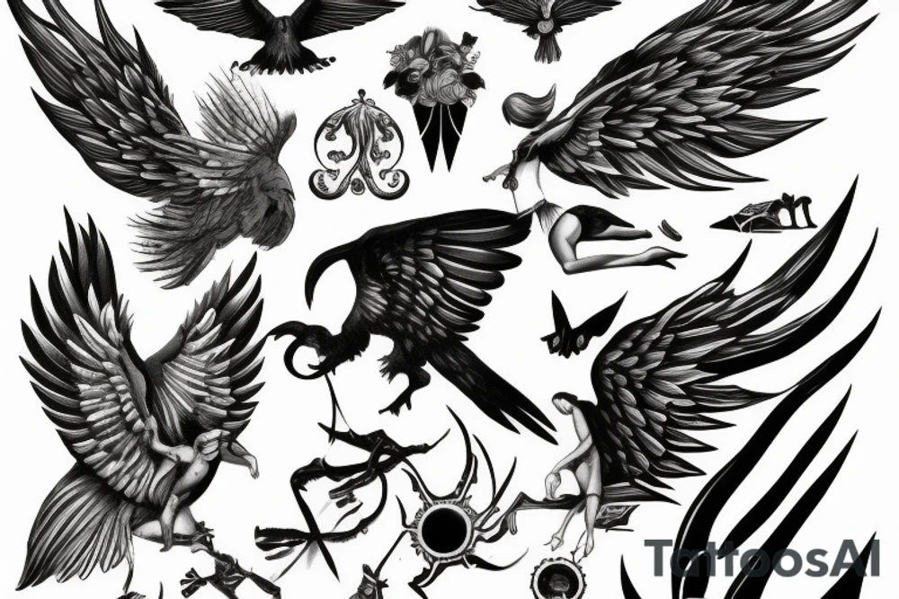 Icarus falling tattoo idea