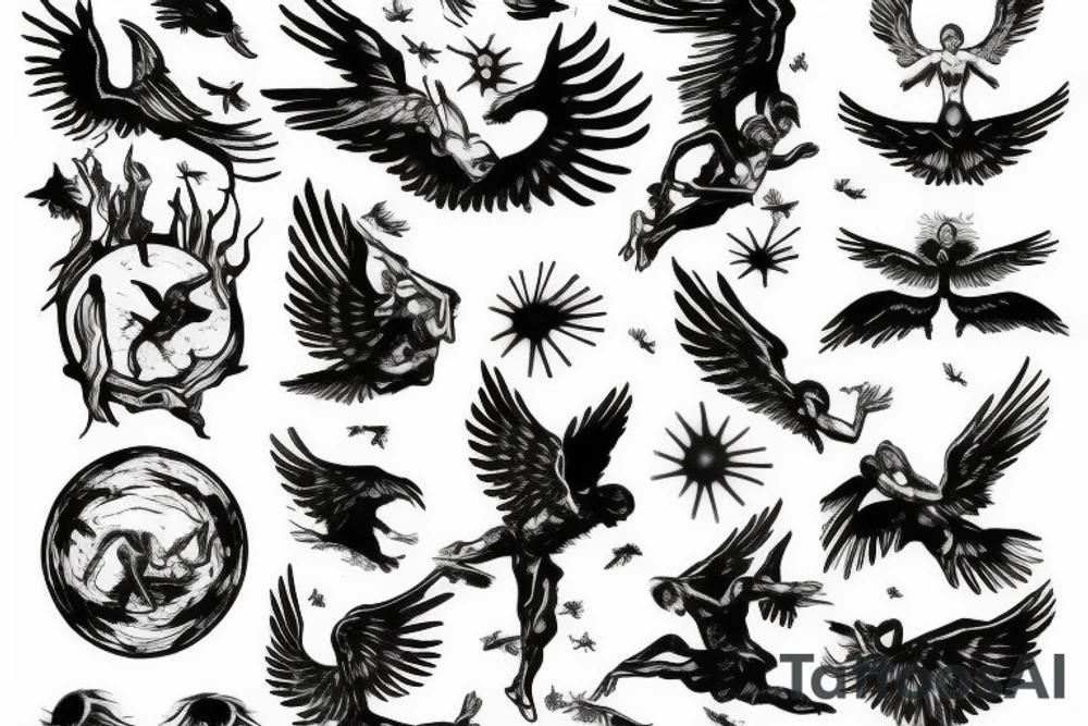 Icarus falling from the sky tattoo idea