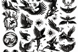 Icarus falling from the sky tattoo idea