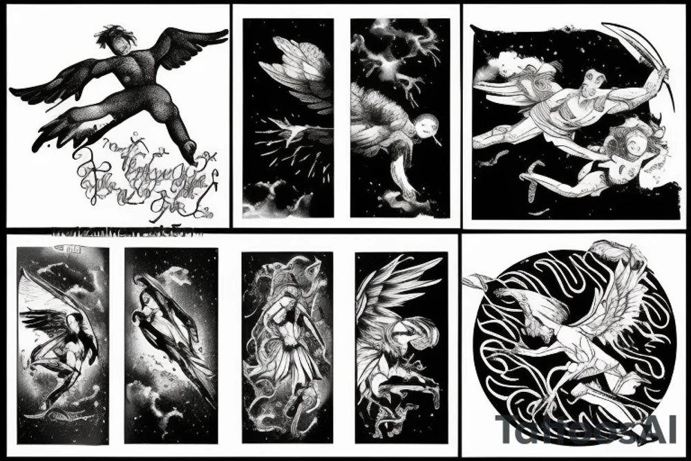 Icarus falling from the sky tattoo idea
