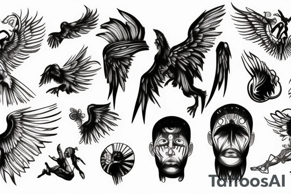 Icarus falling tattoo idea