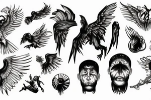 Icarus falling tattoo idea