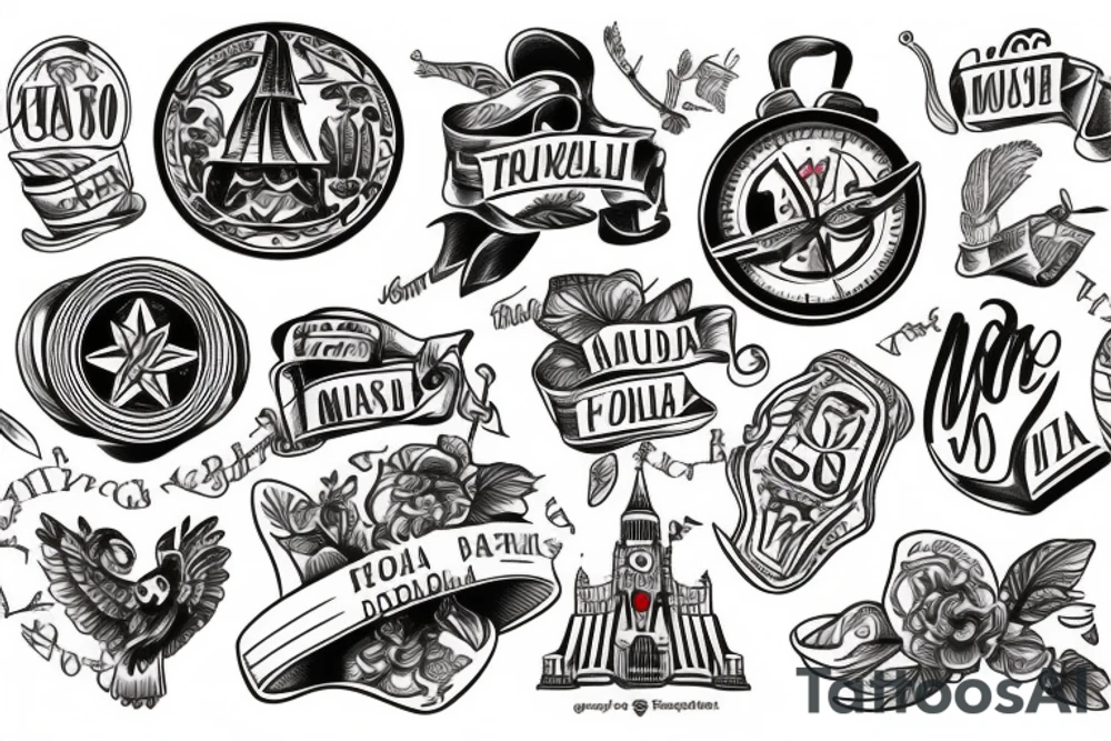 travel based tattoo for a couple from Moldova and the USA tattoo idea