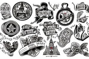 travel based tattoo for a couple from Moldova and the USA tattoo idea
