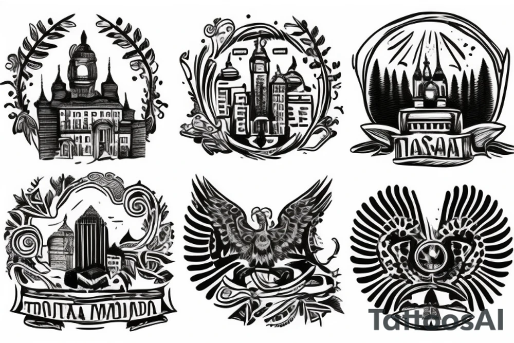 travel based tattoo for a couple from Moldova and the USA tattoo idea