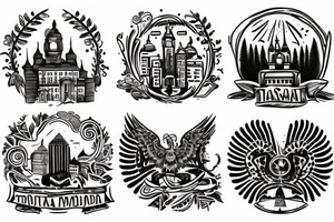 travel based tattoo for a couple from Moldova and the USA tattoo idea