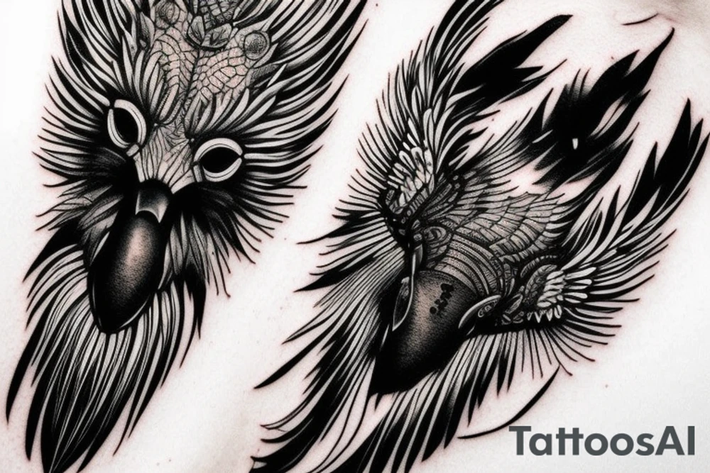 simple vulture detailed tattoo idea
