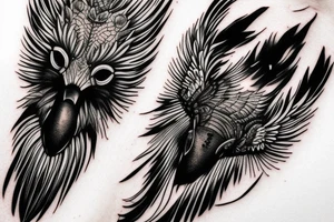 simple vulture detailed tattoo idea