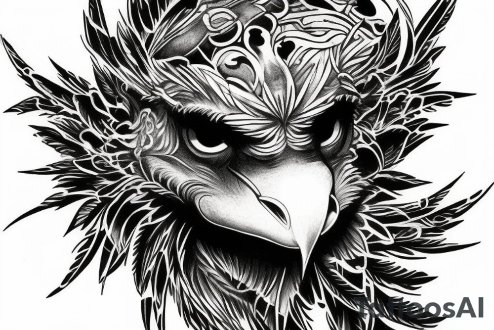 simple vulture detailed small full bird tattoo idea