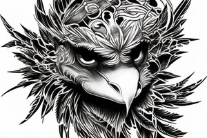 simple vulture detailed small full bird tattoo idea