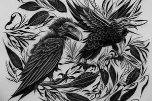 simple vulture detailed small full bird tattoo idea