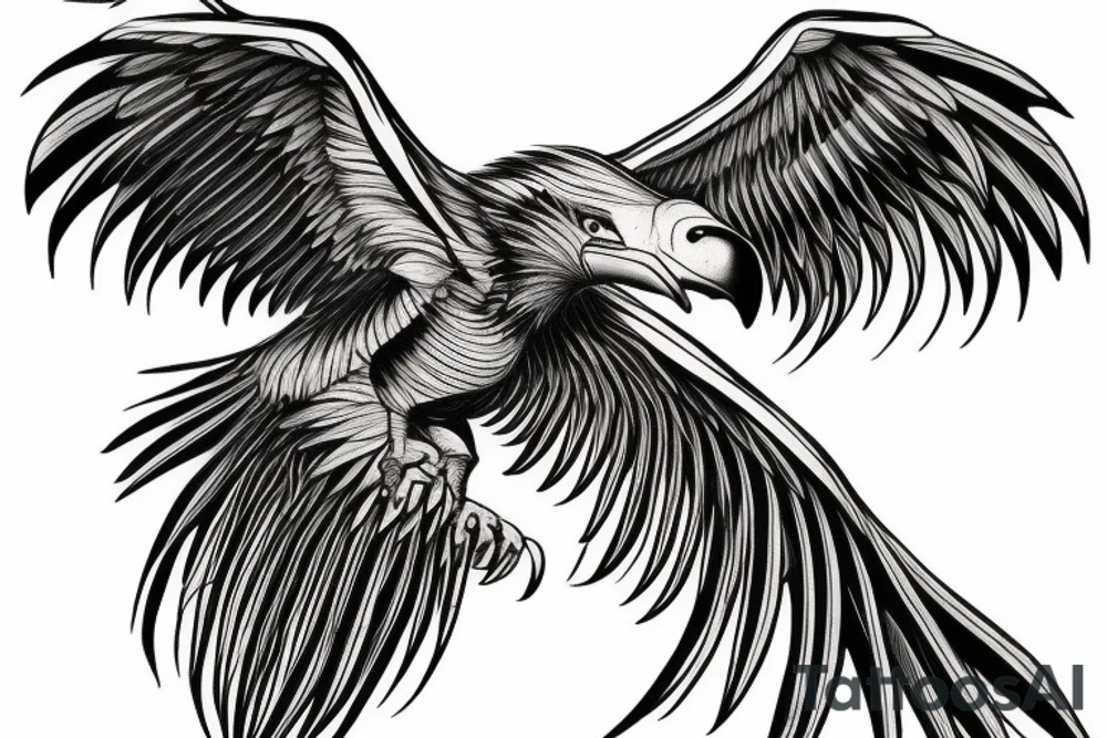 simple vulture detailed small full vulture tattoo idea