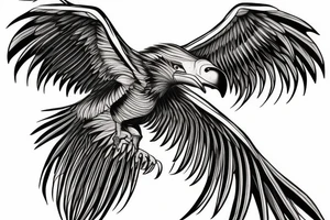 simple vulture detailed small full vulture tattoo idea