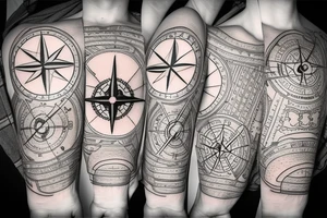 travel and compass tattoo idea