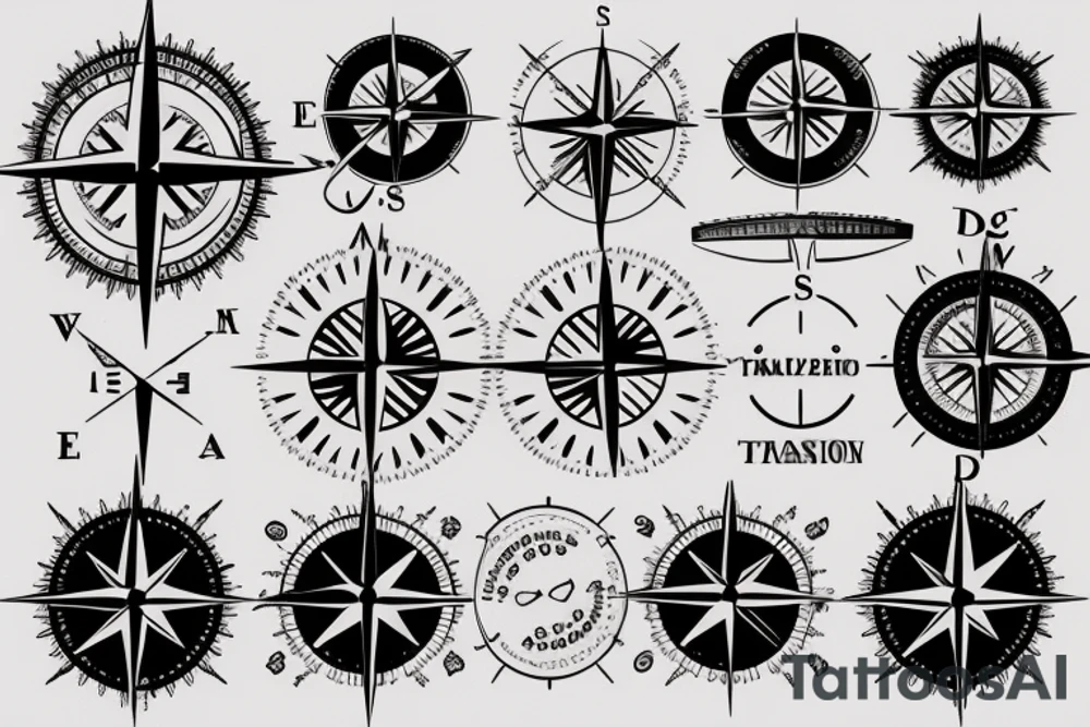 travel and compass tattoo idea