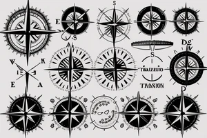 travel and compass tattoo idea