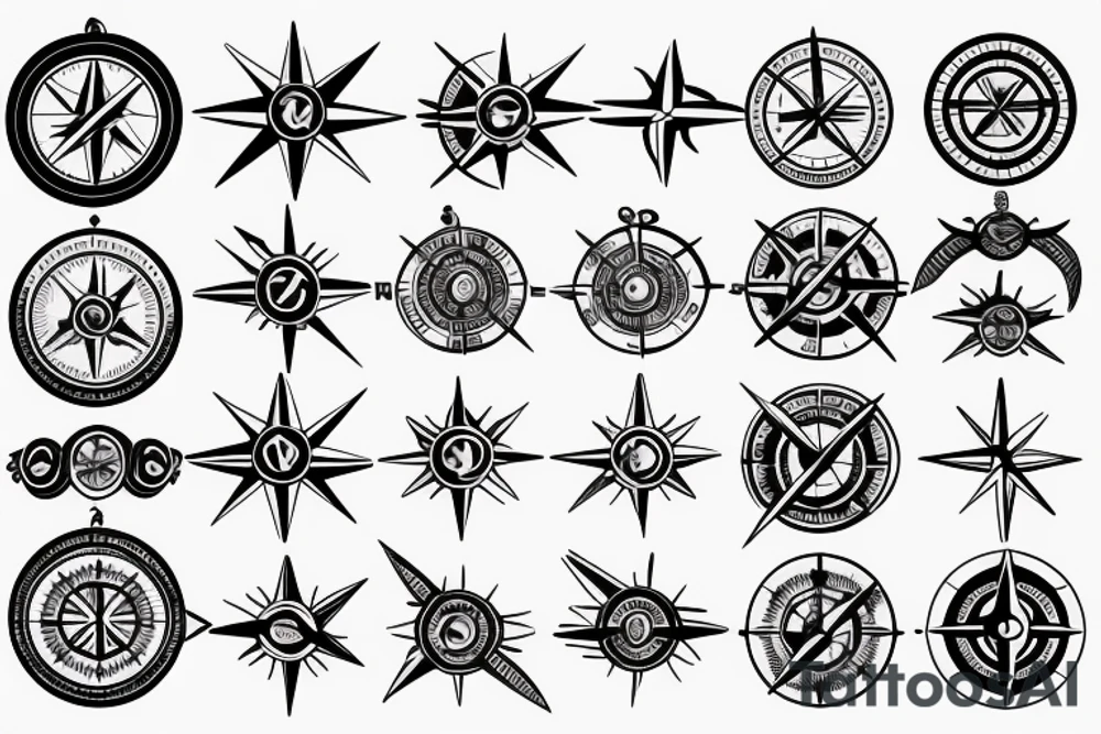 travel and compass tattoo idea