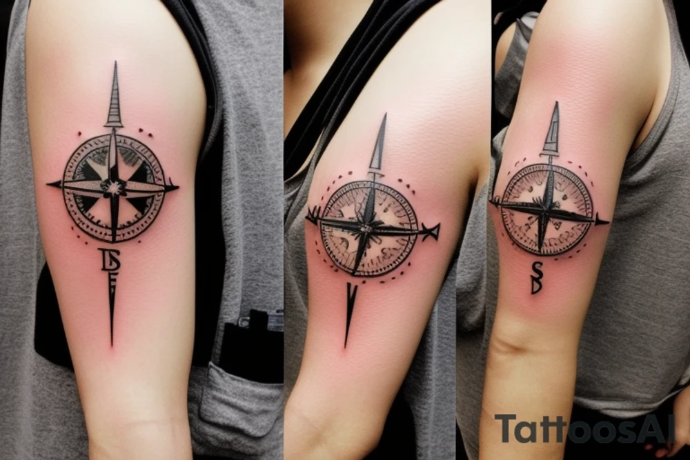 travel compass globe tattoo idea