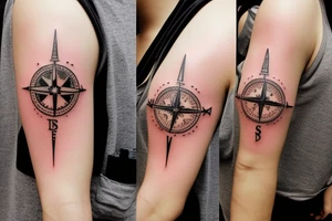 travel compass globe tattoo idea