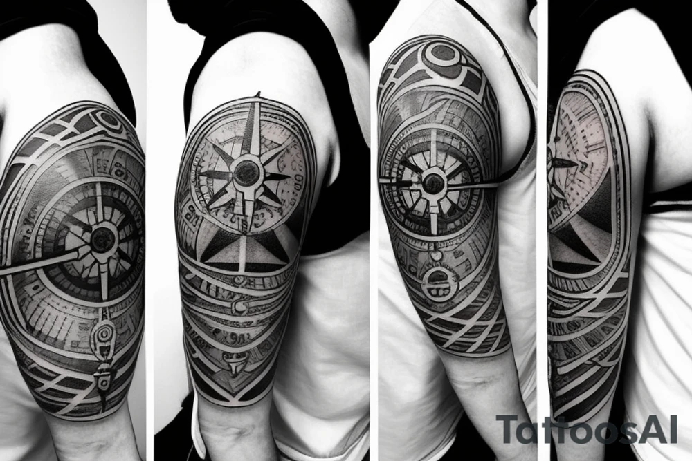travel compass globe tattoo idea