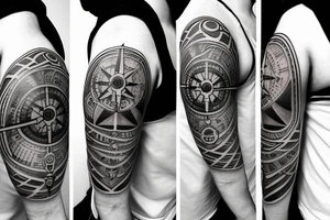 travel compass globe tattoo idea