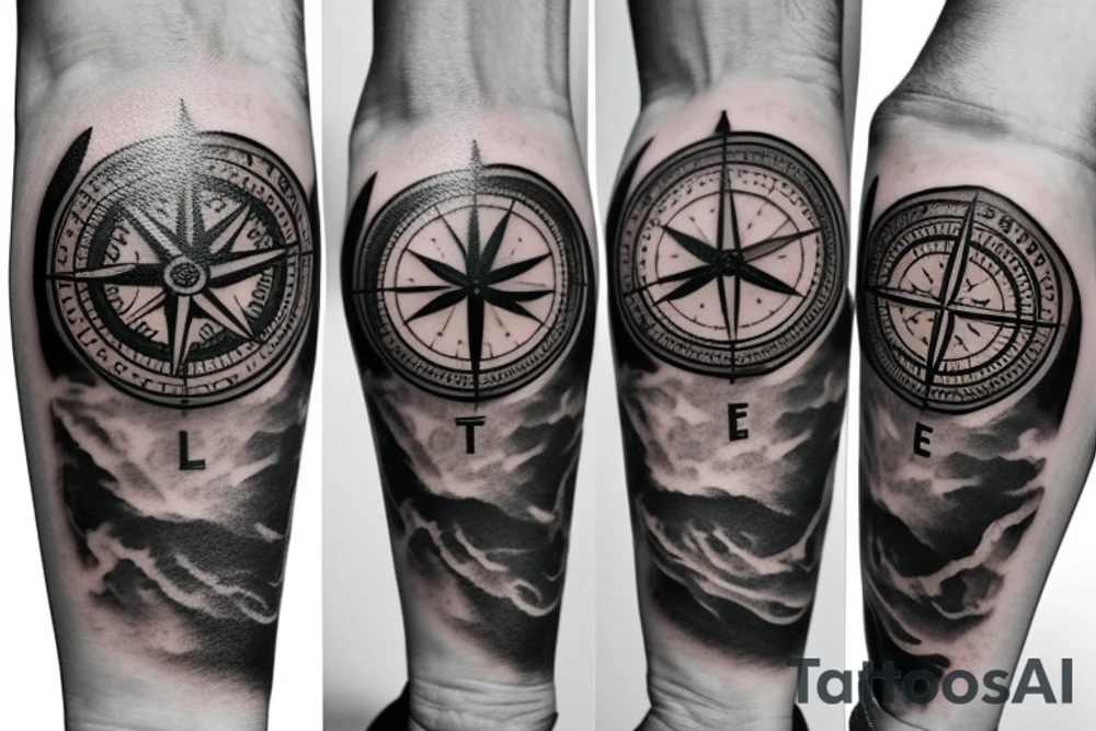 travel compass globe tattoo idea