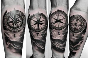 travel compass globe tattoo idea