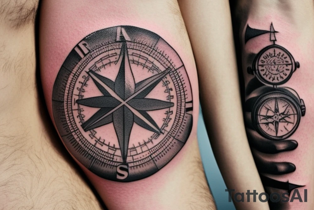 travel compass globe tattoo idea