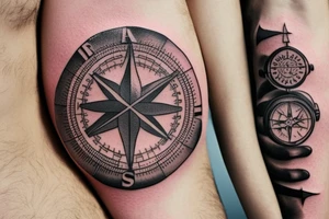 travel compass globe tattoo idea