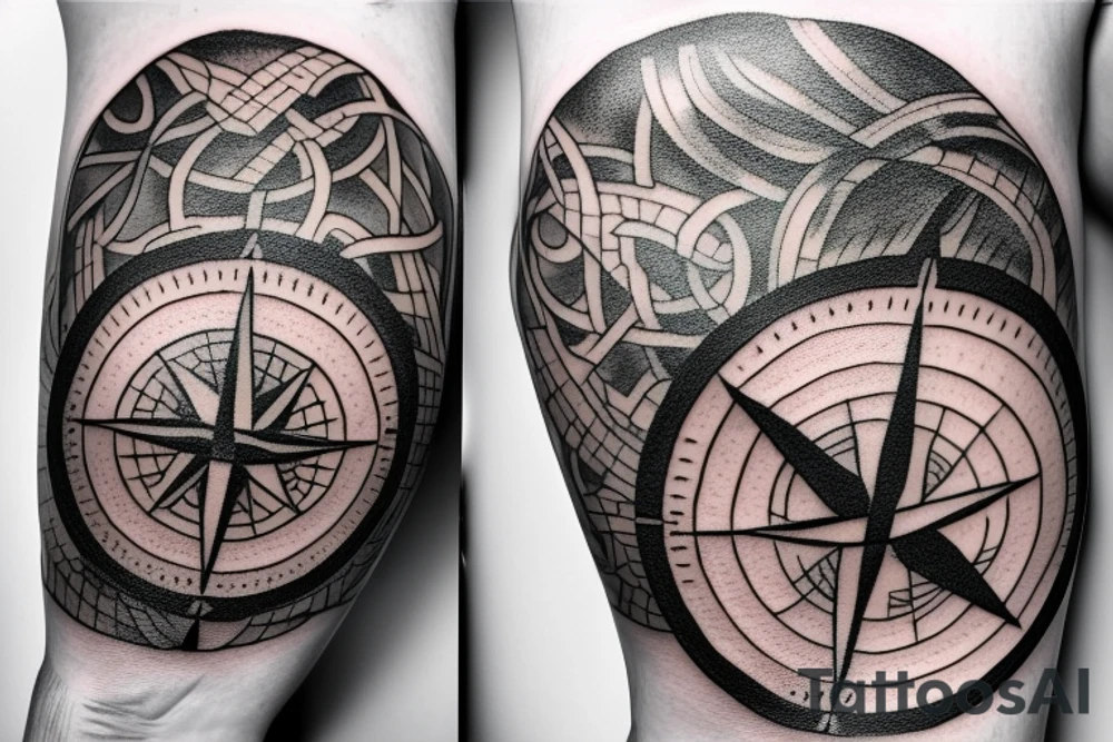 travel compass globe tattoo idea