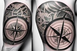 travel compass globe tattoo idea