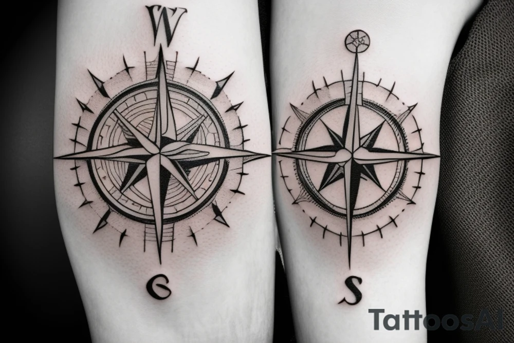 travel compass globe tattoo idea