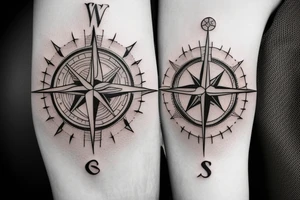 travel compass globe tattoo idea