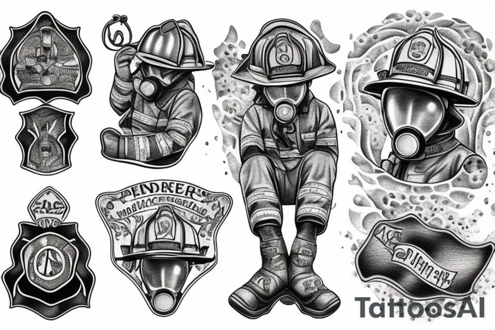 firefighter on bended knee tattoo idea