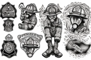 firefighter on bended knee tattoo idea