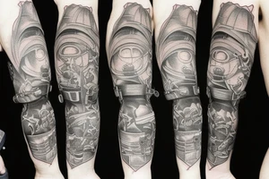 firefighter on bended knee tattoo idea