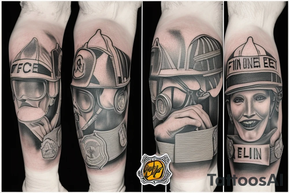 firefighter on bent knee tattoo idea