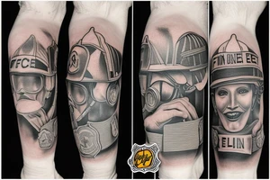 firefighter on bent knee tattoo idea