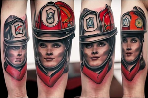 A firefighter on a bent knee tattoo idea