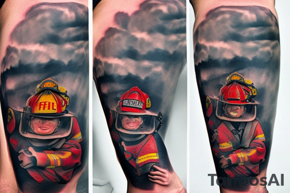 A firefighter kneeling tattoo idea