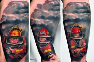 A firefighter kneeling tattoo idea