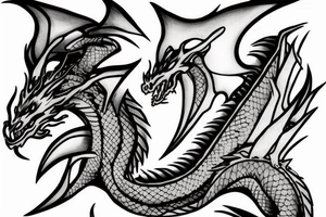 Dragon Breathing fire Upwards tattoo idea