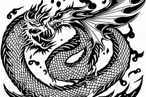 Dragon Breathing fire tattoo idea