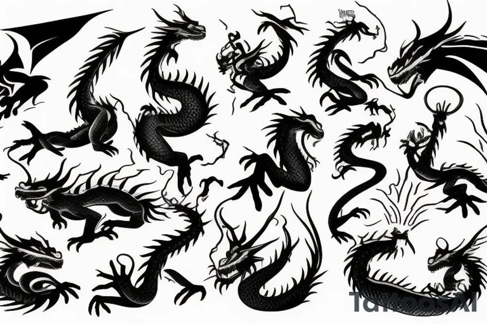 Dragon Breathing fire tattoo idea